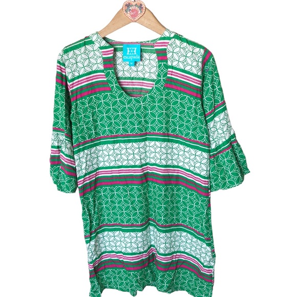 Escapada Longline Tunic 3/4 sleeve rayon popover Tunic - Picture 3 of 8